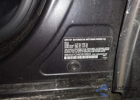 2014 BMW 528I xDrive из США, поврежденный, VIN WBA5A7C54ED618924